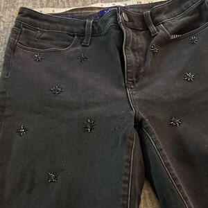Talbots Embroidered Black Jeans